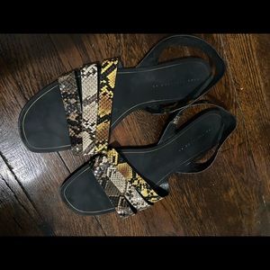 Zara snakeskin flat sandals